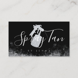 Spray Tan Zilver Glitter Zonnebank Salon Visitekaartje
