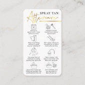 Spray Tanning Aftercare Guide wit & goud Visitekaartje (Voorkant)