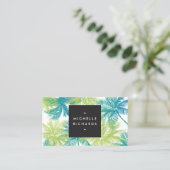 Spray Tanning Salon bleu/vert Palms Carte de visit (Debout devant)