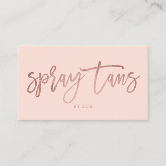 Spray tans logo elegant roos goudpografie visitekaartje (Voorkant)
