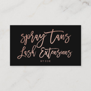 Spray tans logo zweeft roos gouden typografie zwar visitekaartje