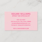 Spray Tans Tanning Specialist Groovy Retro Visitekaartje (Achterkant)