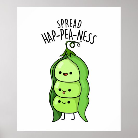 Spread Hap-pea-ness Cute Peas Pun Poster (Voorkant)