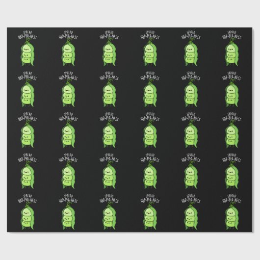 Spread Hap-pea-ness Funny Peas Pun Dark BG Cadeaupapier (Vlak)