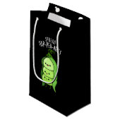 Spread Hap-pea-ness Funny Peas Pun Dark BG Klein Cadeauzakje (Voorkant Gekanteld)