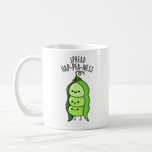 Spread Hap-pea-ness Grappige Erwten Pun Koffiemok (Links)