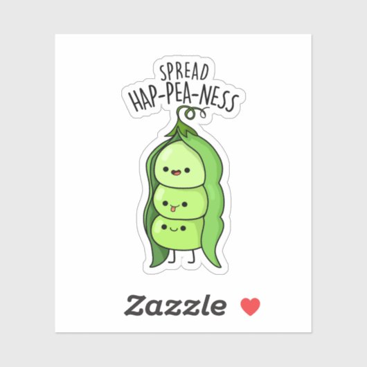 Spread Hap-pea-ness Grappige Erwten Pun Sticker (Vel)
