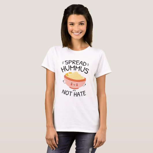 Spread Hummus not Hate T-shirt (Voorkant volledig)