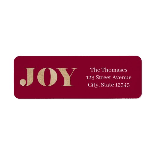 Spread Joy EDITABLE COLOR Holiday Address Label (Voorkant)