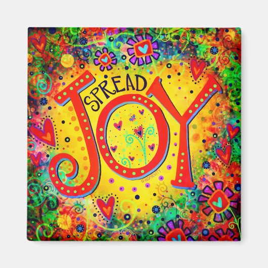 Spread Joy Fun Vrolijke Verhogende Trendy Schattig Magneet (Voorkant)