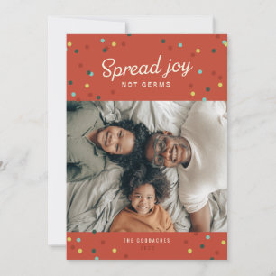 Spread Joy, geen Germs Flat Holiday-kaart Feestdagenkaart