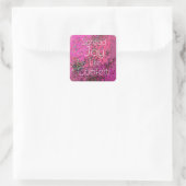Spread Joy like Confetti Magenta Vierkante Sticker (Tas)