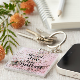 Spread Joy like Confetti roze Sleutelhanger