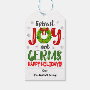 Spread Joy Not Germs Gift Label Cadeaulabel