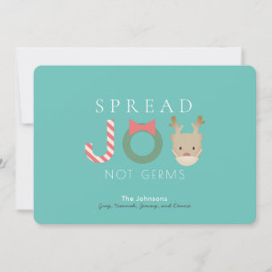 Spread JOY Reindeer Mask Blue Kerstmis Feestdagenkaart