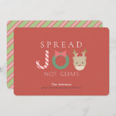 Spread JOY Reindeer Mask Red Christmas Feestdagenkaart (Voorkant / Achterkant)