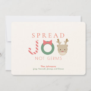 Spread JOY Reindeer Mask White Christmas Feestdagenkaart