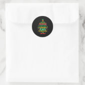 Spread kerstman zingt luide Kerstmis Elf p Ronde Sticker (Tas)