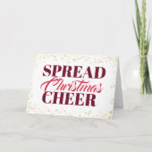 Spread Kerstmis Cheer Burgundy Red Script Kaart (Voorkant)