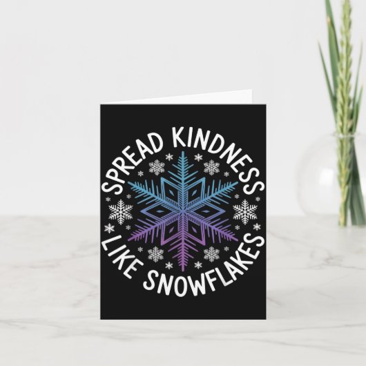 Spread Kindness Like Snowflakes Insrational Winter Kaart (Voorkant)