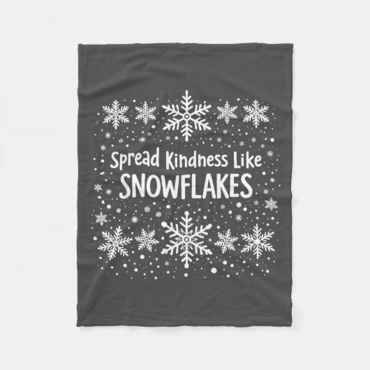 Spread Kindness Like Snowflakes Winter Funny Sayin Fleece Deken (Voorkant)
