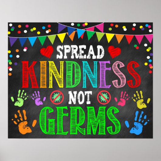 Spread Kindness not Germs Classroom Poster (Voorkant)