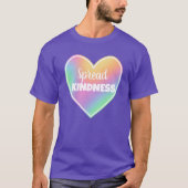 Spread Kindness Pastel Rainbow Heart T-shirt (Voorkant)