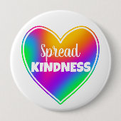 Spread Kindness Rainbow Heart Button (Voorkant)