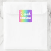 Spread Kindness Rainbow Vierkante Sticker (Tas)
