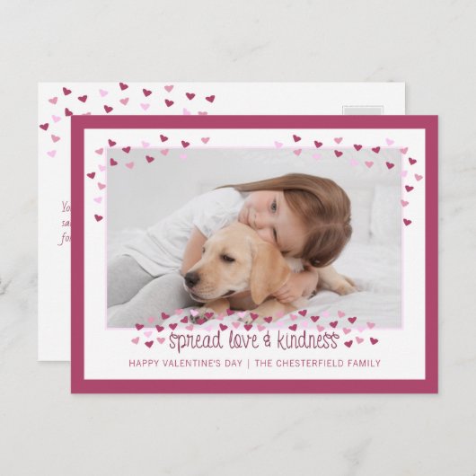 SPREAD LAVE EN KINDERNESS Valentijn Feestdagenkaart (Voorkant / Achterkant)