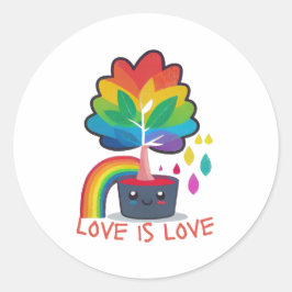 Spread Love and Diversity with our 'Love is Love' Ronde Sticker