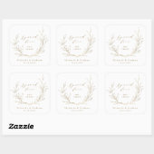 Spread Love Gold simpel elegant botanisch Vierkante Sticker (Vel)