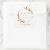 Spread Love Greenery Geometric Herfst Rustic Weddi Vierkante Sticker (Tas)