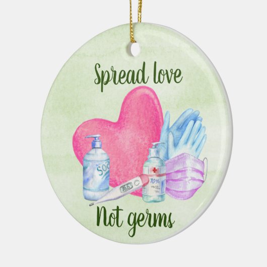 Spread Love Not Germs 2020 Covid Chritsmas Keramisch Ornament (Links)