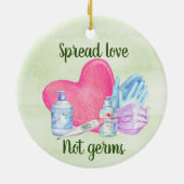 Spread Love Not Germs 2020 Covid Chritsmas Keramisch Ornament (Achterkant)