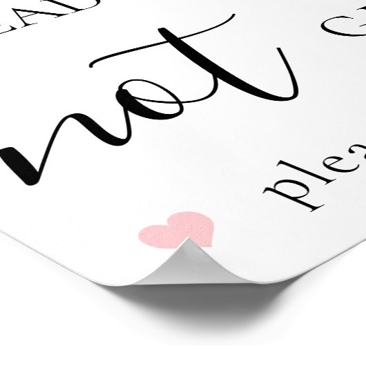 Spread Love Not Germs Covid Wedding Reception Sign Poster (Hoek)