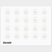 Spread Love Not Germs Gold Monogram Weddenschap Ronde Sticker (Vel)
