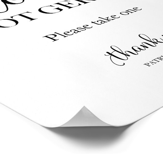 Spread Love Not Germs Hand Sanitizer Favors Sign Poster (Hoek)