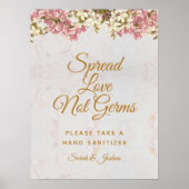 Spread Love not Germs Pink Orchids Script Weduwsch Poster (Voorkant)