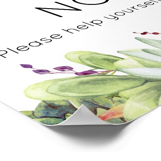 Spread Love Not Germs Succulent Waterverf Poster (Hoek)