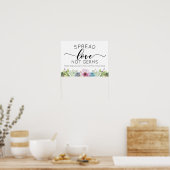 Spread Love Not Germs Succulent Waterverf Poster (Keuken)