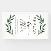Spread Love Not Germs Waterverf Greenery Banner (Horizontaal)