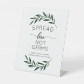 Spread Love Not Germs Waterverf Greenery Reclamebord Met Voetstuk (Voorkant)