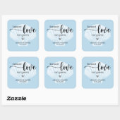Spread Love Not Germs Wedding Hand Sanitizer Vierkante Sticker (Vel)
