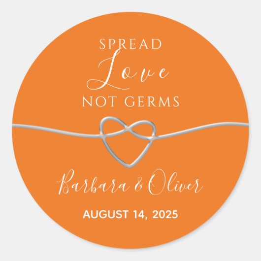 Spread Love Not Germs Wedding Ronde Sticker (Voorkant)