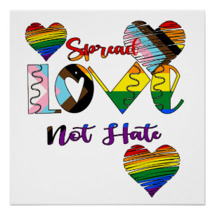 Spread Love Not Hate Perfect Poster