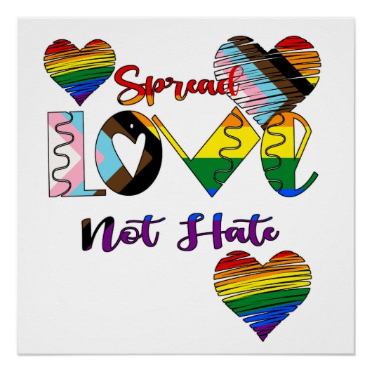 Spread Love Not Hate Perfect Poster (Voorkant)