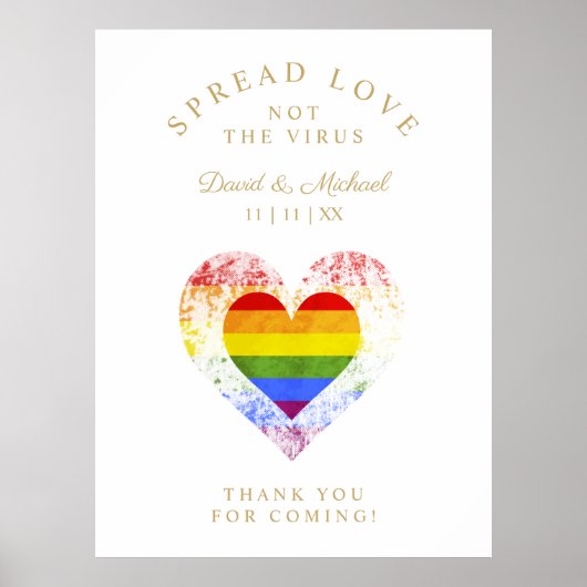 Spread Love Pride Rainbow Heart LGBT Weddenschap Poster (Voorkant)