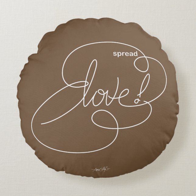 spread LOVE - Vette wolken - W Rond Kussen (Voorkant)