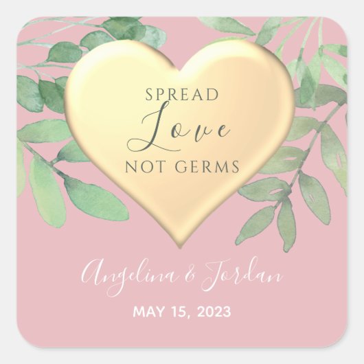 Spread Love Wedding Favor Vierkante Sticker (Voorkant)